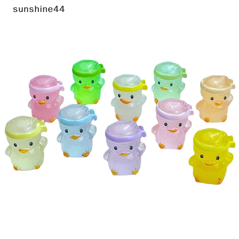 Sunshine 5pcs Bebek Resin Bercahaya Mini Glow in The Dark Miniatur Ornamen Bebek Kecil ID