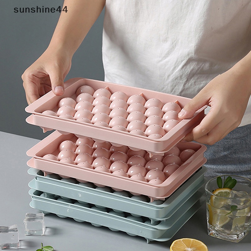 Sunshine 1Pc Nampan Es Batu Bulat 3D Dengan Tutup Bahan Plastik Diamond Spherical Style Ice Mold ID