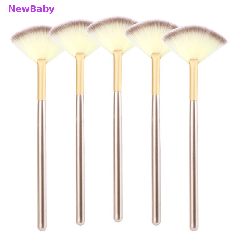 Newbaby 3Pcs Fan Brushes Sikat Wajah Brush Makeup Lembut Aplikator Kosmetik ID