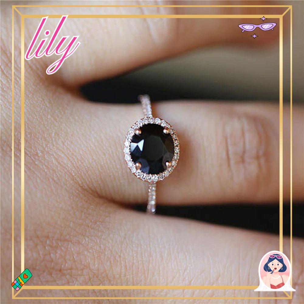 Lily Cincin Berlapis Perak Indah Retro Hadiah Anniversary Perhiasan Pertunangan Band