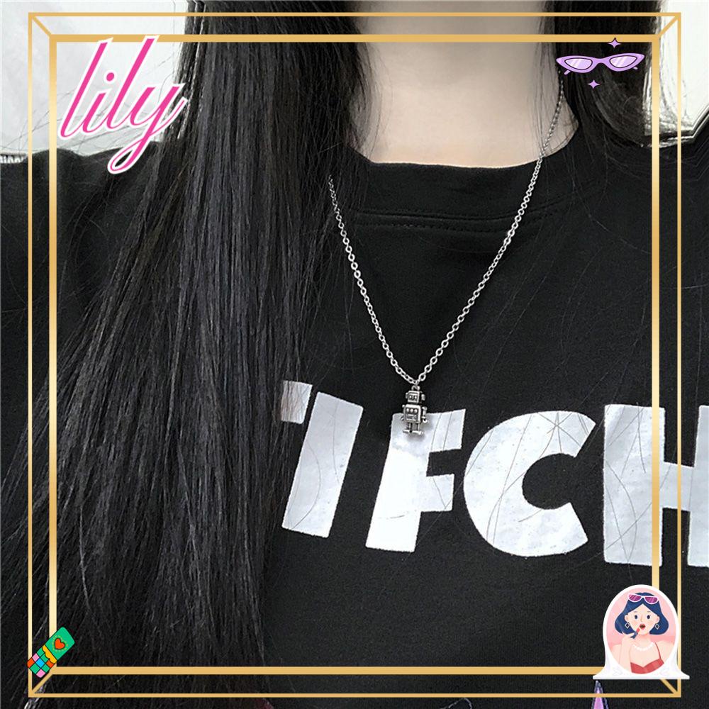 Lily Mini Robot Kalung Pria Baru Liontin Retro Hip Hop Vintage Choker