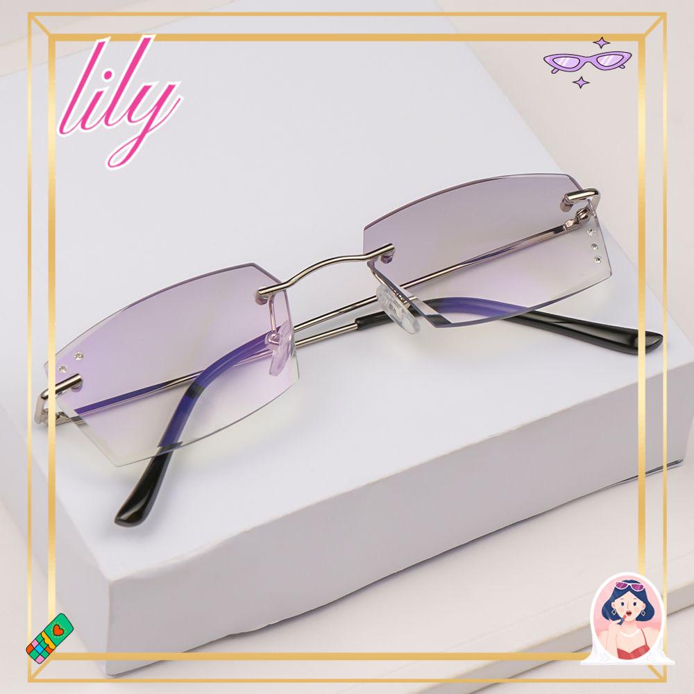 Lily Kacamata Baca Anti Blue Light Perlindungan Radiasi Anti-UV Transparan Metal Frame Eyeglasses