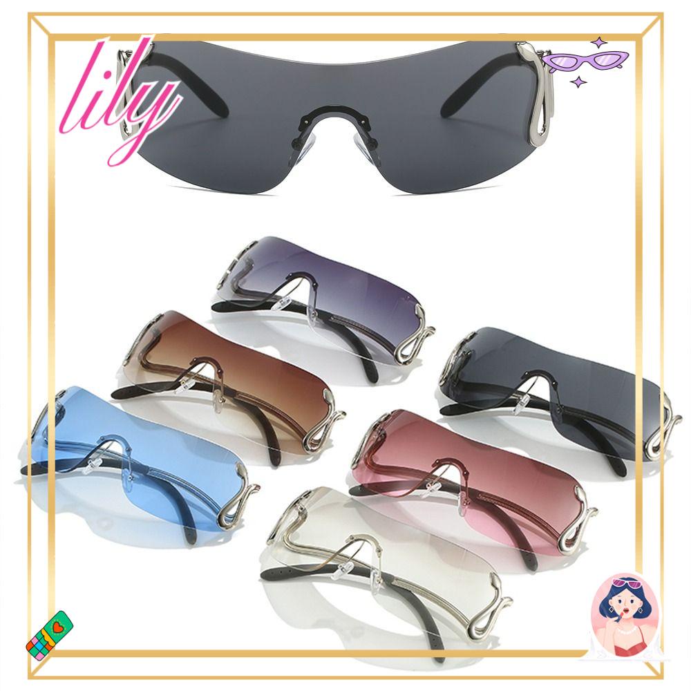 Lily Sneaky Snake Sunglasses Futuristik Oversized One Piece Shades Wrap Around