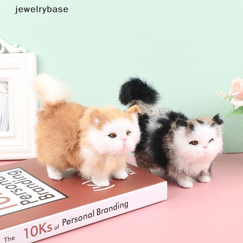 [jewelrybase] Rabbit hair Plush Cat Mainan Anak Boneka Kucing Boneka Bayi Mainan Hadiah Rumah Dekorasi Butik