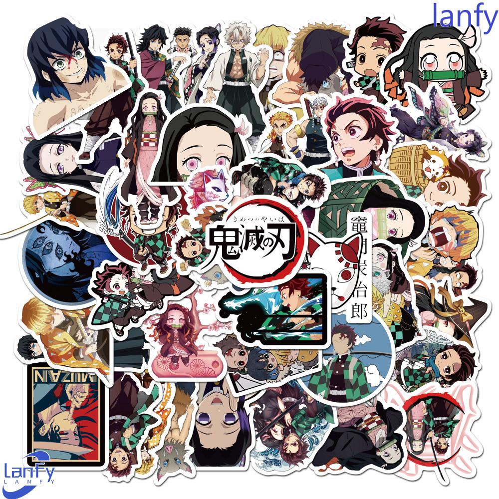 Lanfy DIY Dekorasi Stiker Multi Use Aesthetic Perlindungan Matahari No Repeat Anime Jepang Decals