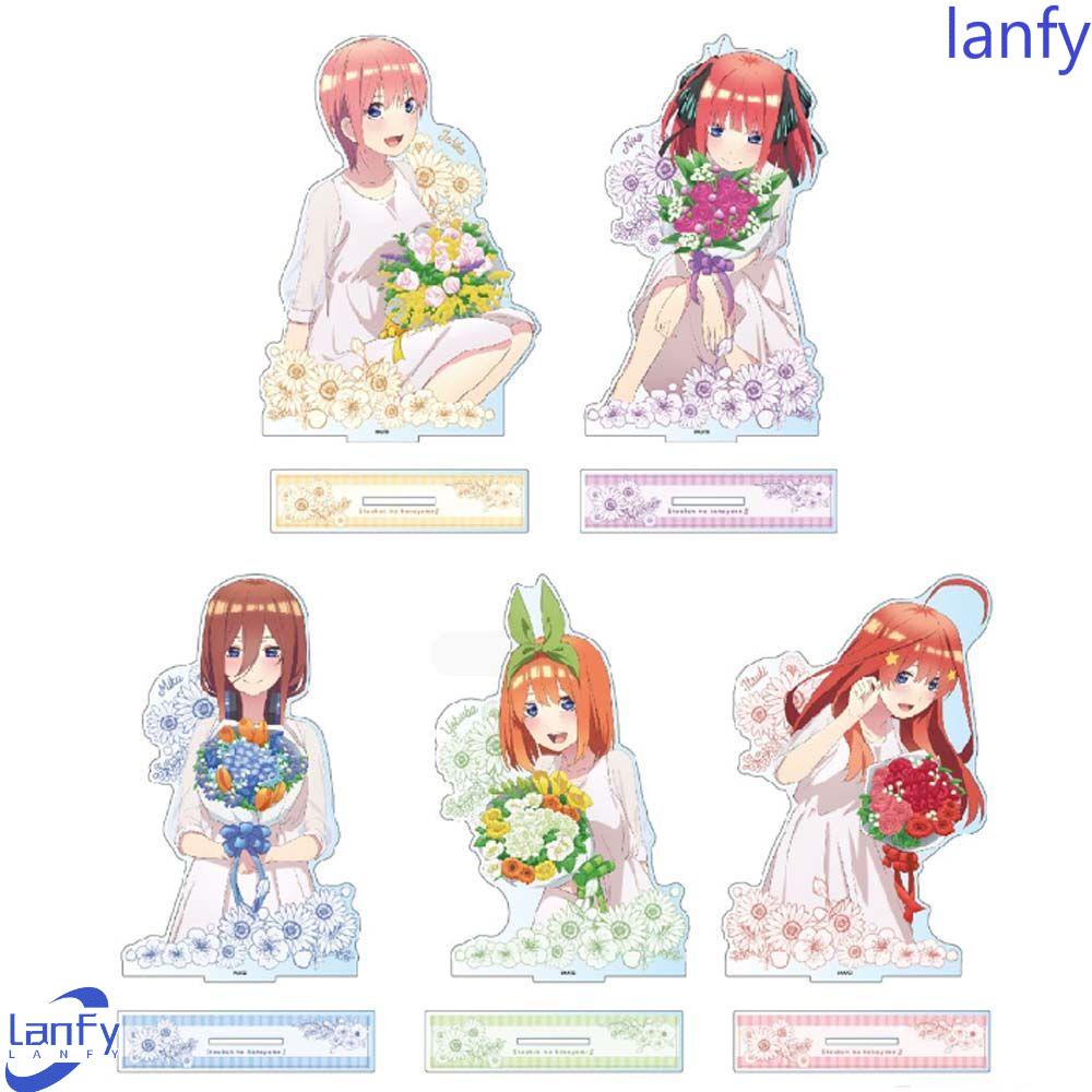 Lanfy Anime The Quintessential Quintuplets Fashion Fans Hadiah Meja Gadis Dekorasi Mainan Koleksi Model Desktop Standing Kartu Nakano Ichika Figure Model Mainan Akrilik Stand Figure