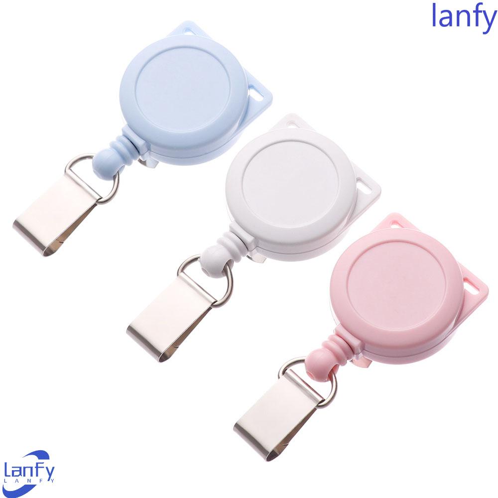 Lanfy Badge Reel Klip Fashion Buram Ditarik Perlengkapan Kantor Perlengkapan Sekolah Lencana Pemegang Klip