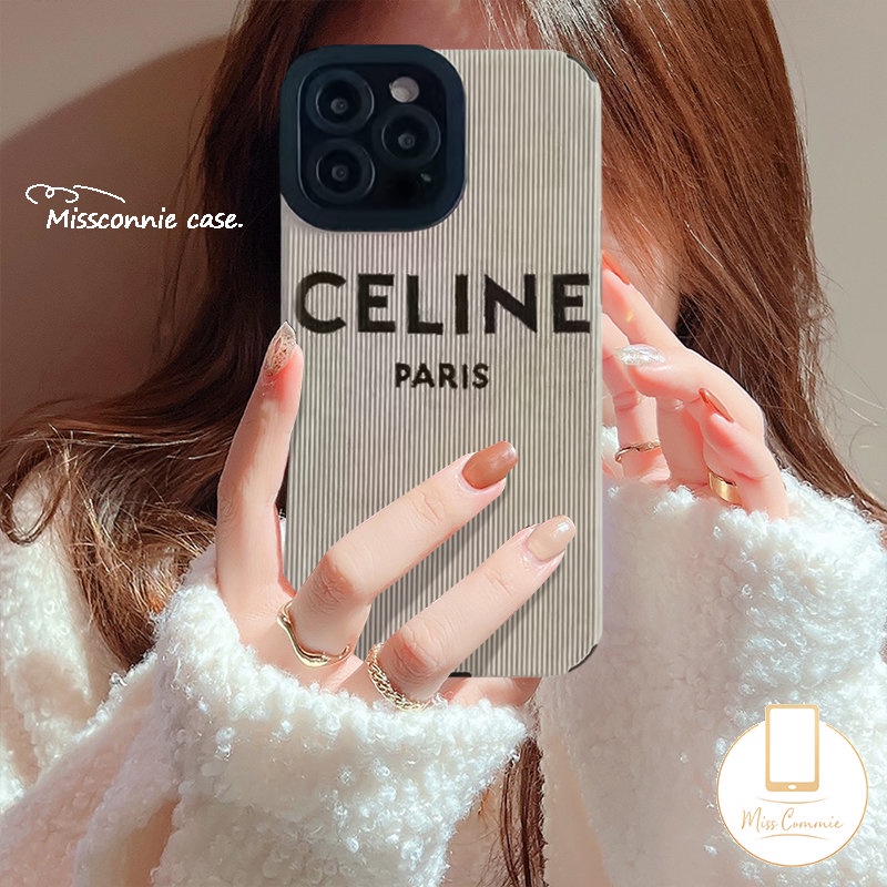 Casing Ponsel Merek Trendi Kompatibel Untuk iPhone 11 Pro MAX 7Plus 8Plus X XR 12 13 14 Pro MAX XS MAX Shockproof Tekstur Kulit Mewah Silicon Lembut Tpu Cover