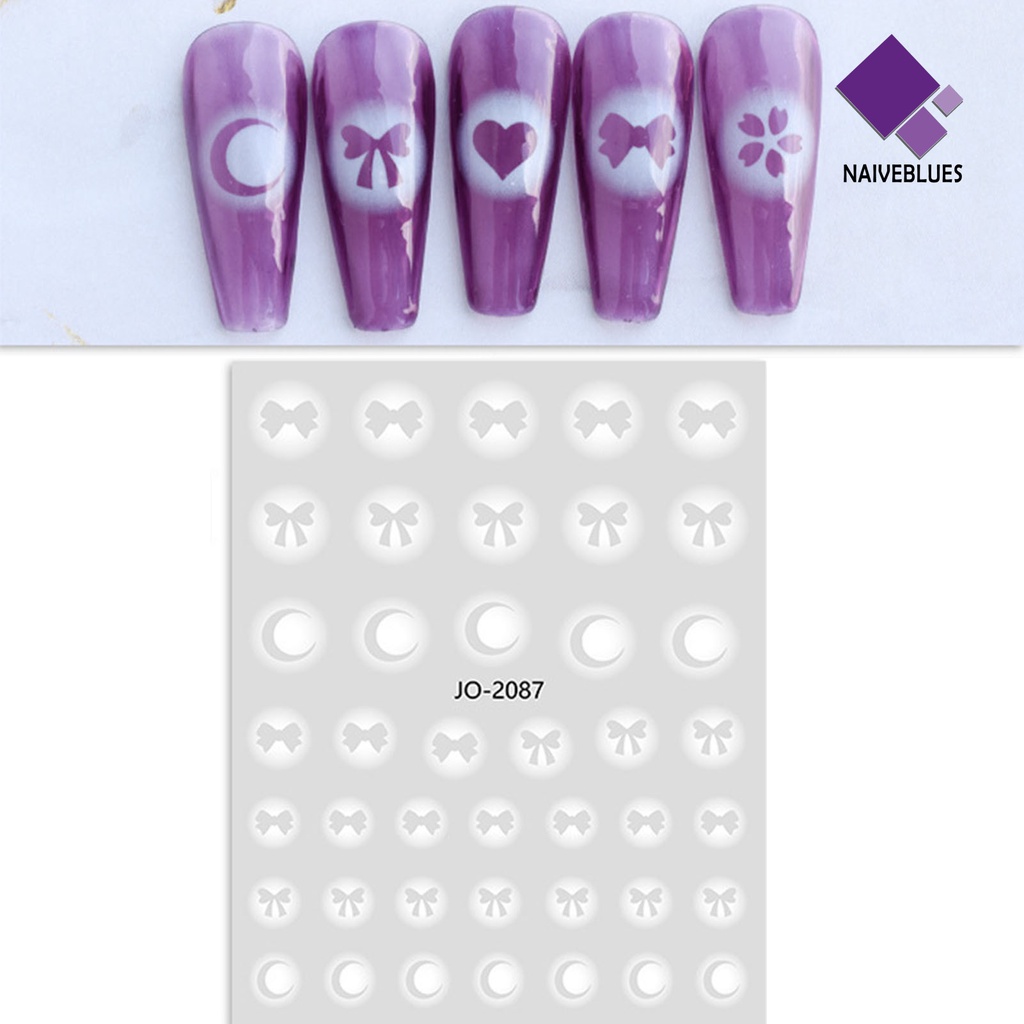 [naiveblues] 2pcs Stiker Kuku Perekat Diri Anti Air Ramah Lingkungan Kuat Mudah Di Aplikasi Butterfly Nail