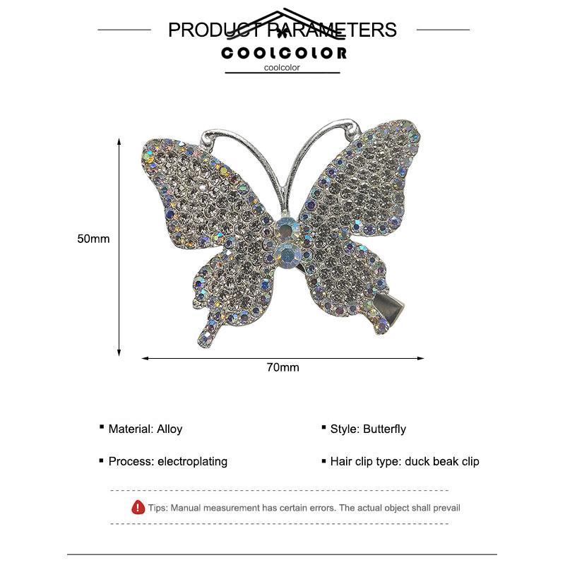 COD❤️jepit rambut kupu kupu Korea bergerak Poni Fashion Gaya Model Permata Elegan Aksesoris Rambut Wanita- cl