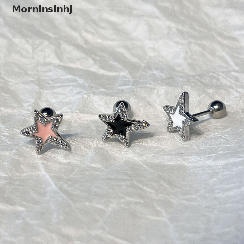 Mornin 1pasang Fashion Bintang Zirkon Telinga Studs Anting Untuk Wanita Tulang Rawan Helix Telinga Tulang Kuku Manis Keren Telinga Perhiasan Hadiah id