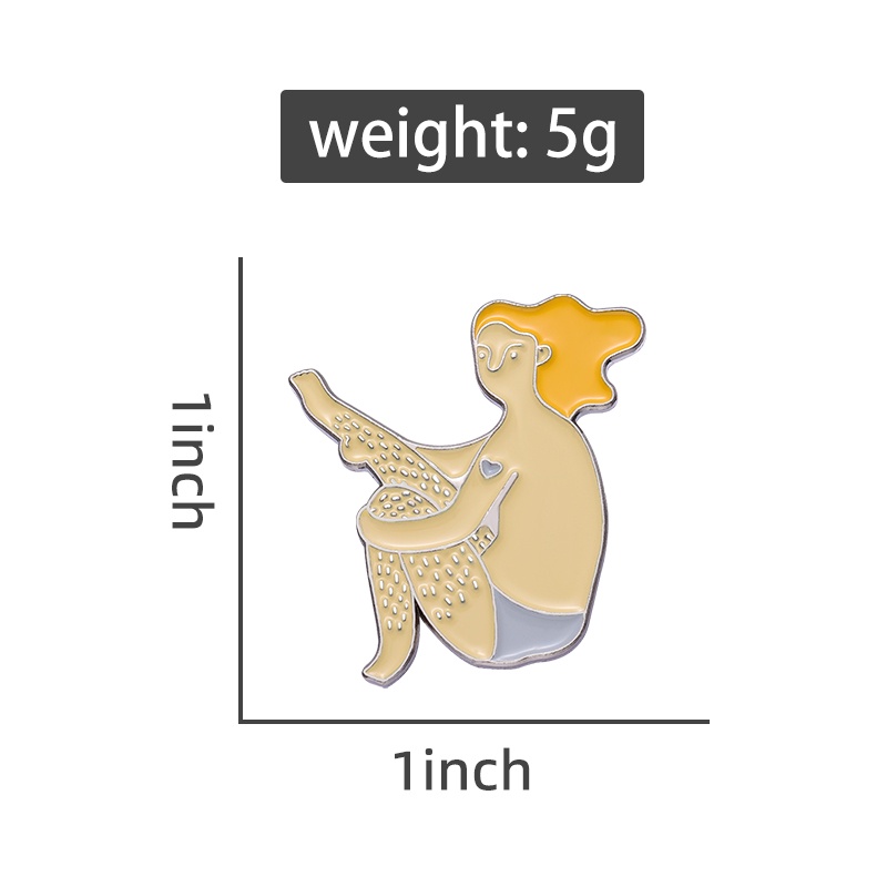 Feminist Enamel Pin Gadis Dengan Kaki Bros Kerah Lencana Feminisme Perhiasan Hadiah Untuk Teman Anak