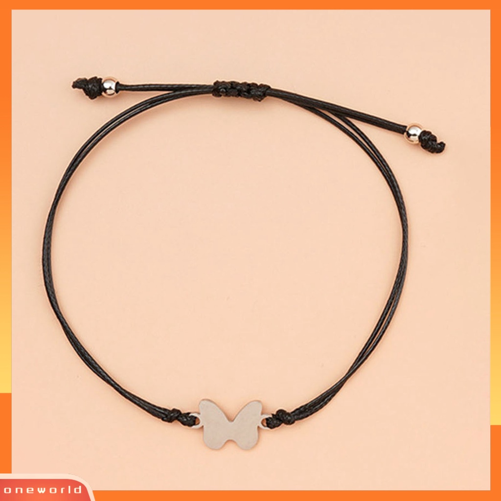 [EONE] 2pcs Gelang Wanita Bentuk Kreatif Bahan Alloy Tahan Karat Fashion Gaya Kupu-Kupu Gelang Pasangan Untuk Pacaran