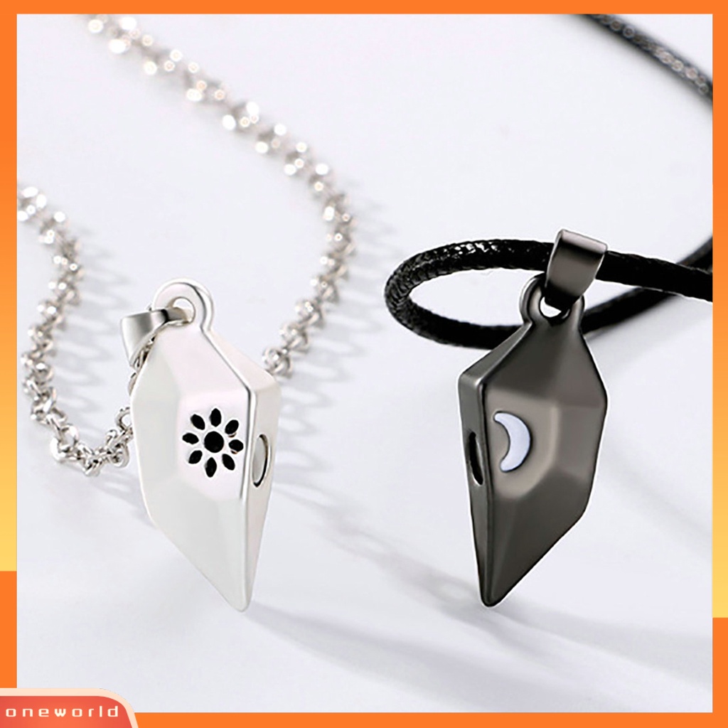 [EONE] 1pasang Rantai Klavikula Kepribadian Senada ic Matahari Bulan Pasangan Liontin Pasangan Kalung Perhiasan Aksesori