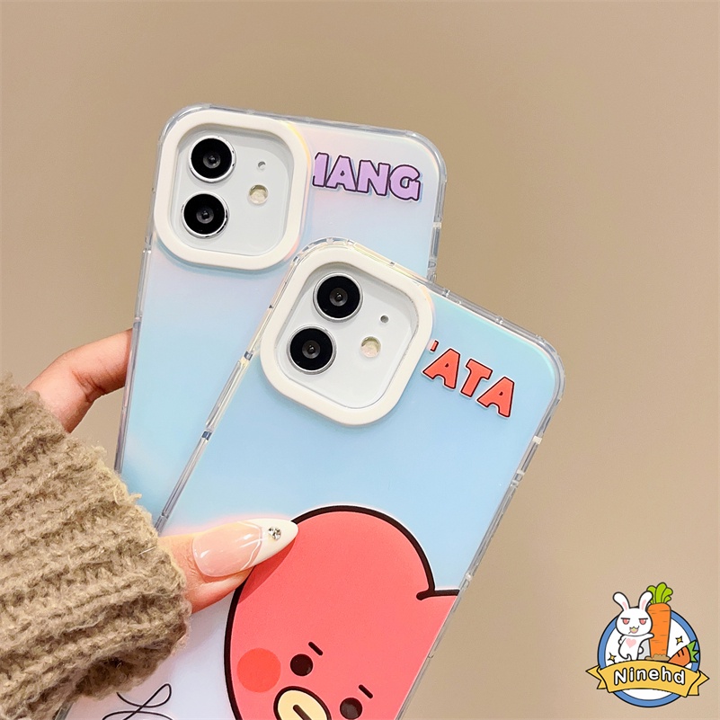 Casing IPhone Disesuaikan Kompatibel Untuk Iphone14 13 12 11 Pro Max X Xr Xs Max8 7 6 Plus SE 2020 Lucu Kartun Pasangan Laser Silikon Casing Ponsel Shockproof Soft Case Cover Pelindung