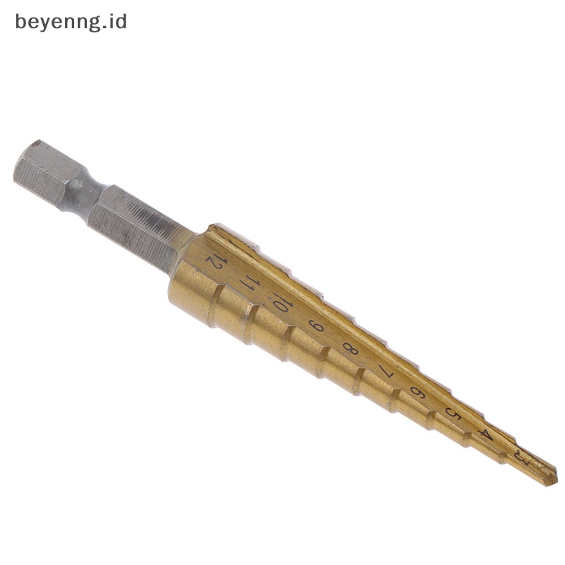 Beyen 3-12mm Coated Stepped Drill Bits Mata Bor Gagang Hex Bor Besi Power Tool ID