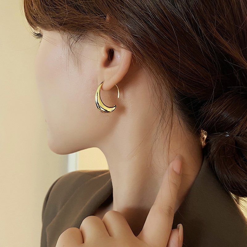 Korea S925 Perak Retro Menjuntai Hoop Earrings Stud Earrings Trendi Telinga Perhiasan Aksesori