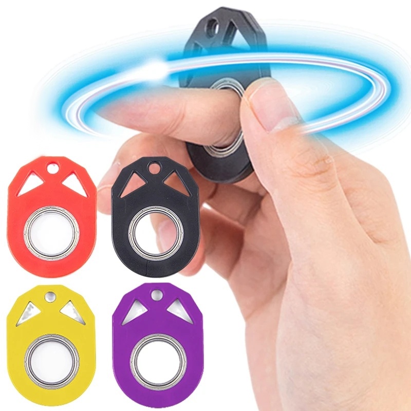 1pc Gantungan Kunci Spinner Untuk Jari Fidget Ring Mainan Untuk Kunci Mobil Luminous Glow in Dark Keychain Spinner Multicolor Spinning Keychain Dewasa Remaja Mainan Penghilang Stress Kecemasan