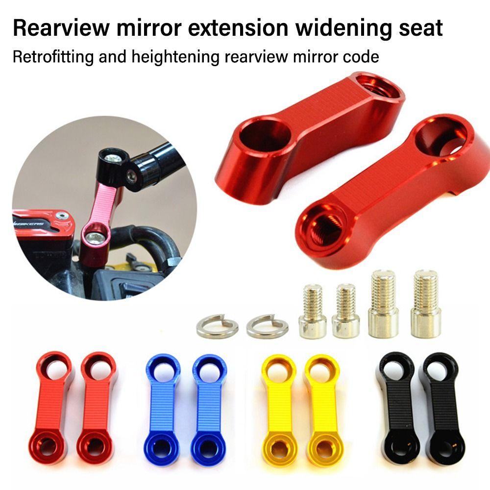 POPULAR 2pcs Spion Ekstensi Riser Paduan Aluminium Aksesoris Motor Modifikasi Perlengkapan Transfer Base