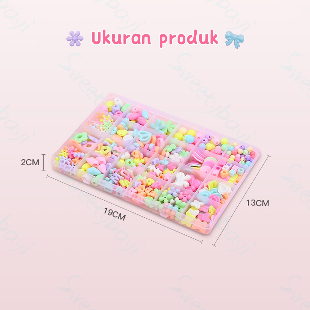 Kyopta Beaded set kotak manik meronce Mainan edukasi kreatifitas anak meronce gelang