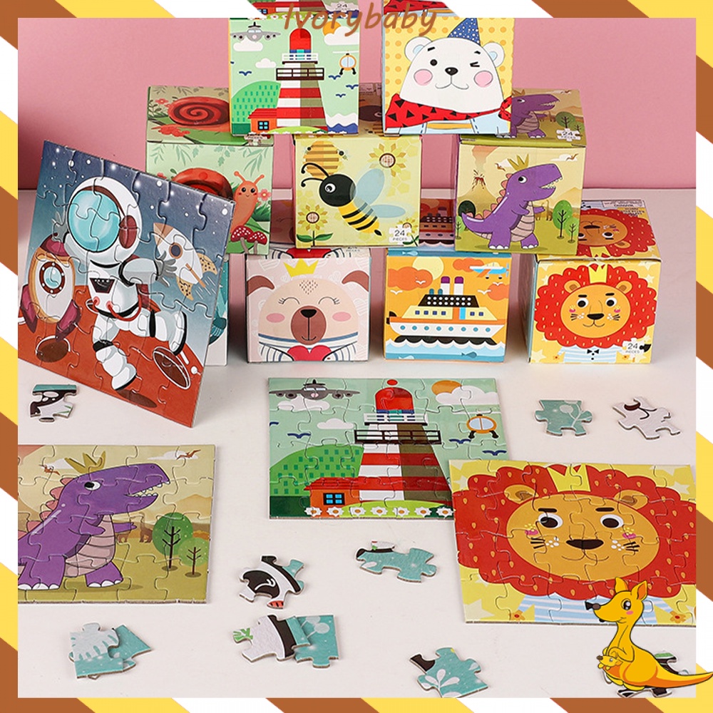 Ivorybaby Puzzle kertas Fuzzle edukasi anak Puzzle gambar kartun free Kotak
