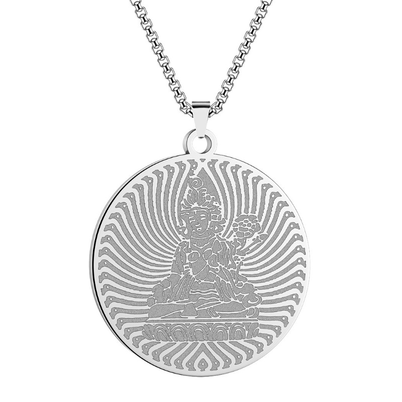 Stainless Steel Buddha Master Liontin Kalung Pria Fashion Baja Titanium Jimat Kalung Hip Hop Pesta Budha Perhiasan Aksesoris Hadiah