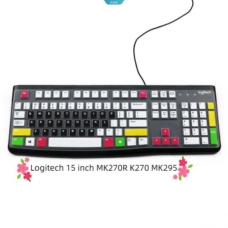 Cover Pelindung Keyboard Komputer Lembut Dan Nyaman Untuk Model Logitech MK270R K270 MK295 15inch Film Pelindung Tahan Air Silikon Full Coverage Keyboard Film [ZK]