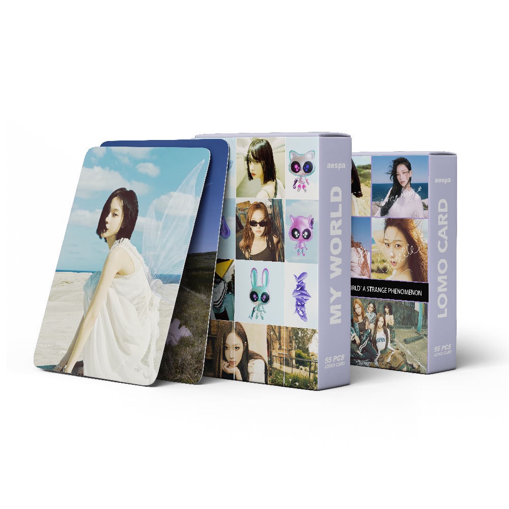 55pcs/box AESPA MY WORLD Photocards MINI 3RD ALBUM Kartu Lomo Kpop Postcards