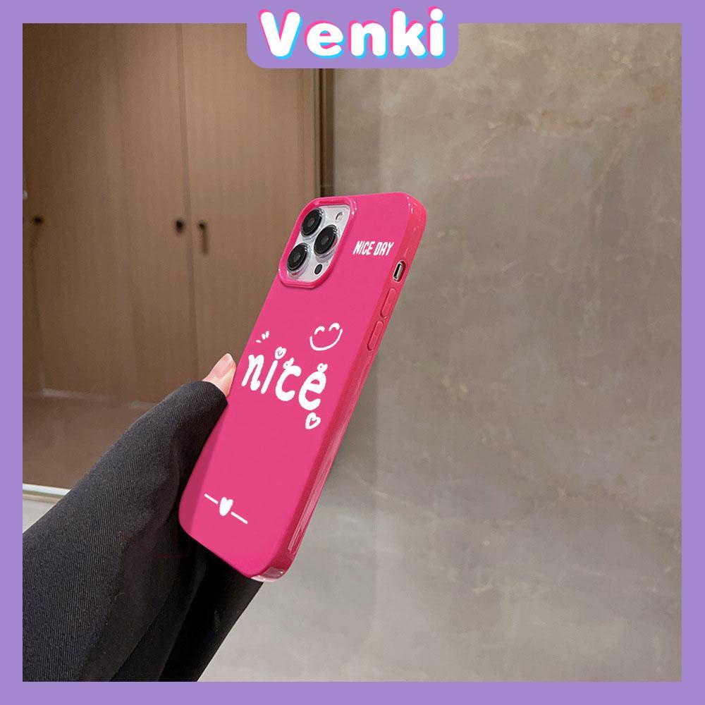 VENKI - For iPhone 11 iPhone Case Black Red Glossy TPU Soft Case Shockproof Protection Camera Simple White English Compatible with iPhone 14 13 Pro max 12 Pro Max xr xs max 7 8Plus
