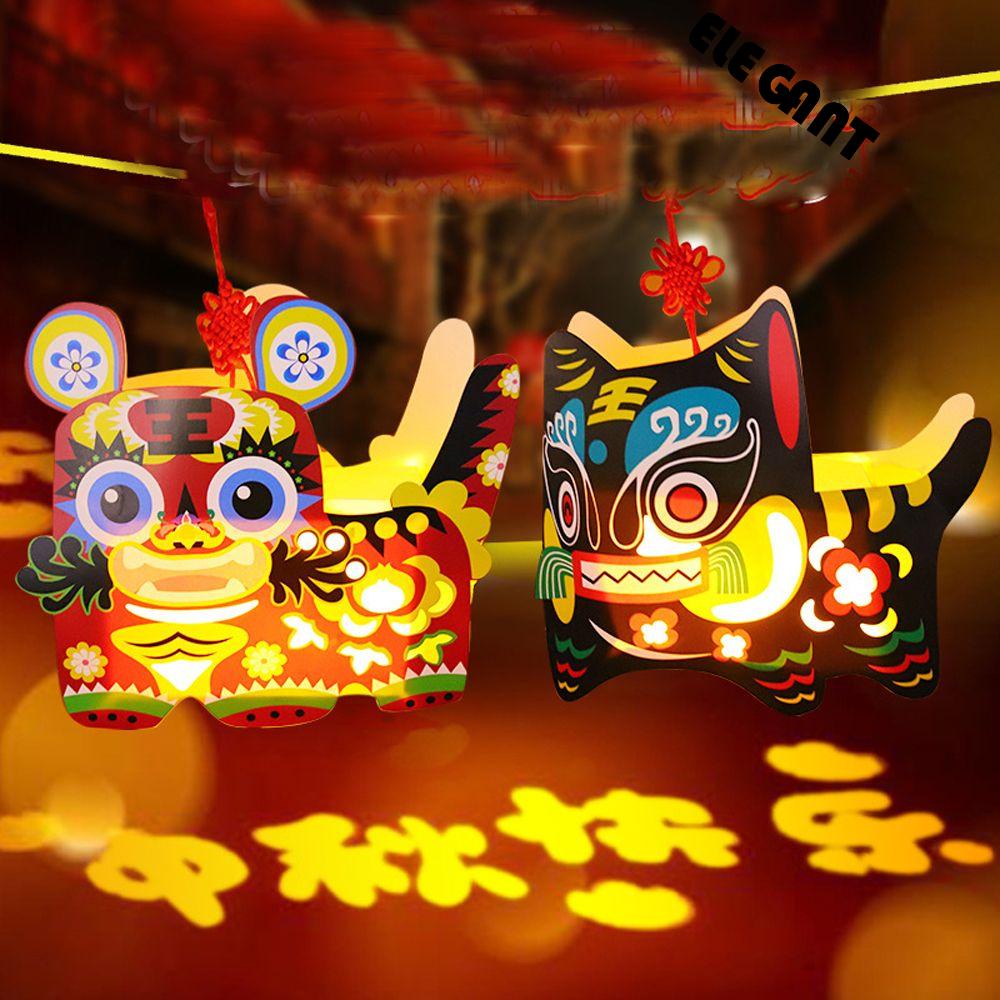 [Elegan] Mid-autumn Festival Kreatif Retro Portable Hanging Lighting Lampu Liburan Kuno