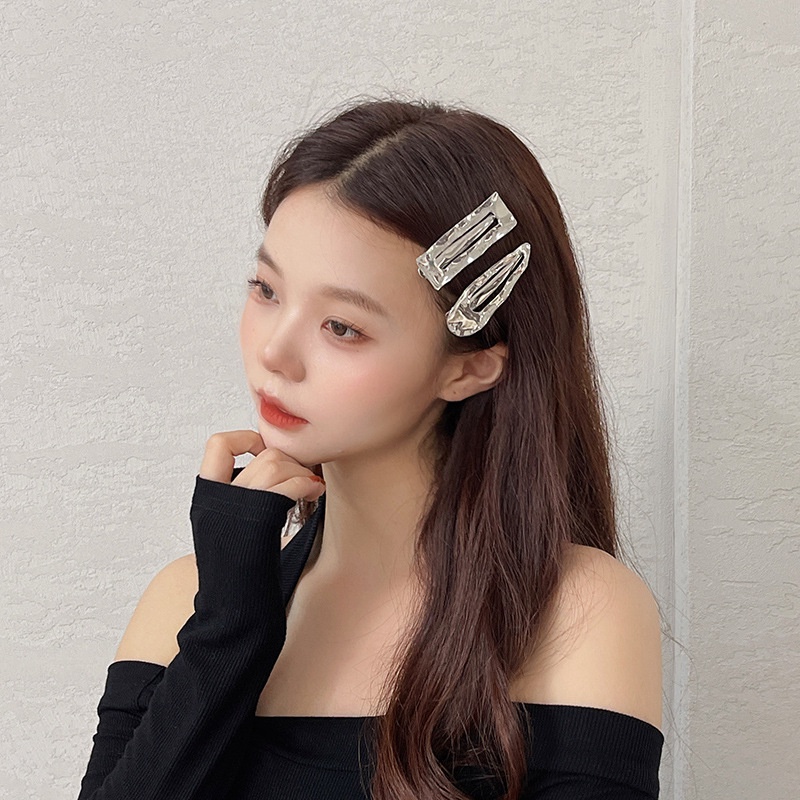 Punk Tidak Teratur Logam Jepit Rambut/Harajuku Bergelombang Hiasan Kepala Poni Samping Memperbaiki Jepit/Vintage Hairclips Aksesoris Wanita