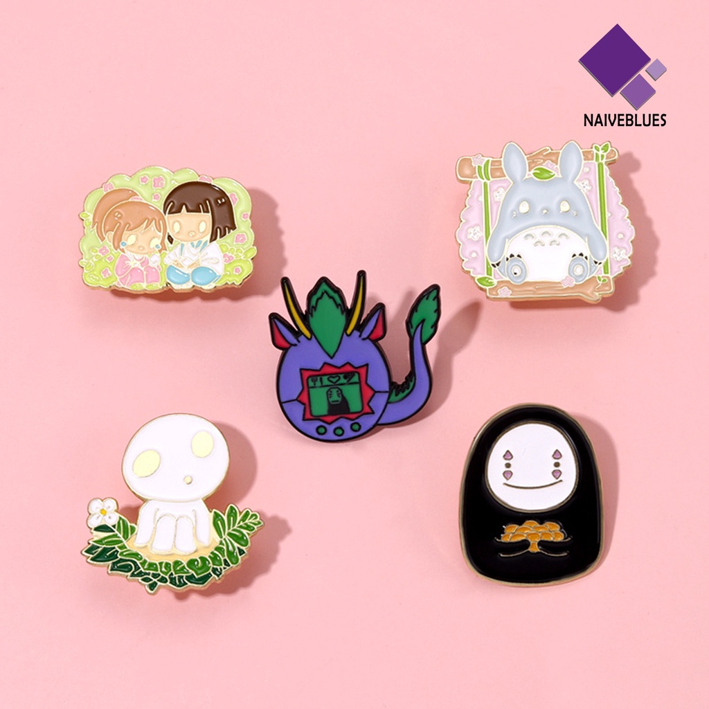 &lt; Naiveblues &gt; Bros Pin Stoving Varnish Anime Aksesori Geometris Tas Mudah-Cocok Kartun Lucu Bros Lencana