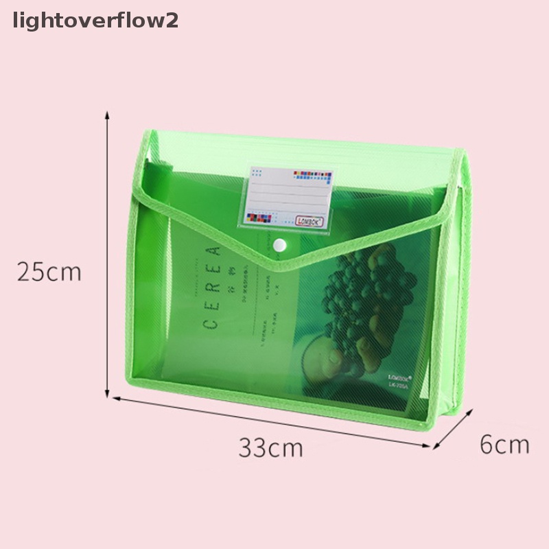 [lightoverflow2] A4 File Folder Stationery Storage Folder Tahan Air File Organizer Folder PP Bag Portfolio Paper Storage Organizers Kantor [ID]