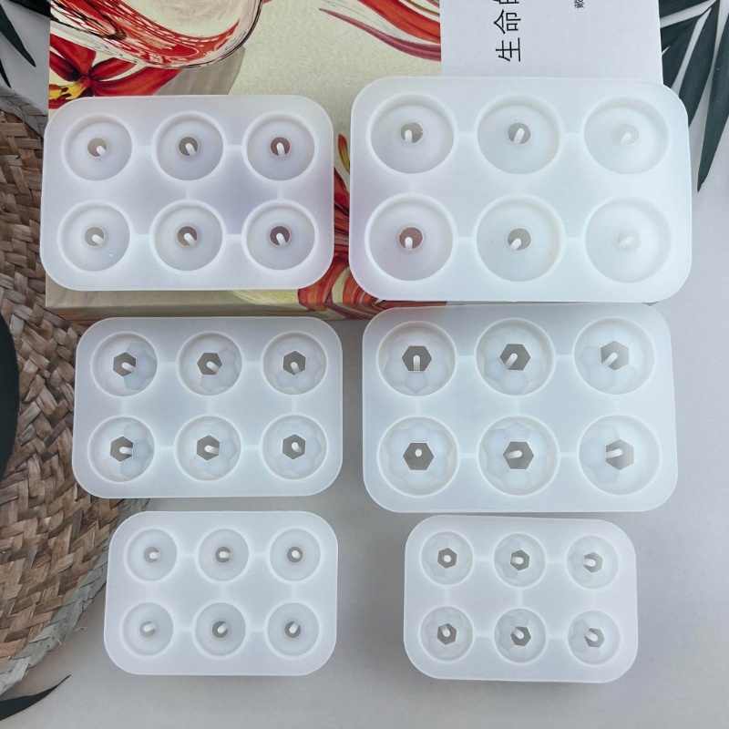 Siy Cetakan Manik Resin Untuk Perhiasan Cabochon Permata Silikon Cetakan Dengan Lubang Membuat Perhiasan Epoxy Resin Cetakan Untuk Anting Pend