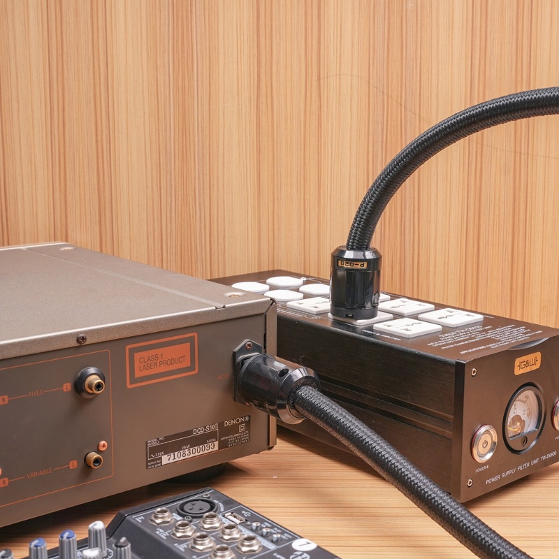 Cre HiFi Kabel Listrik Kabel Listrik Dengan Colokan 3 Cabang US 12AWG Audiophile Power Cord