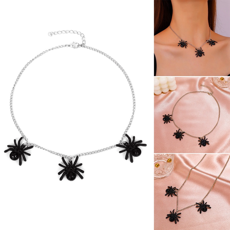 Hip-hop Spider Pendant Kalung Pria Dan Wanita Kepribadian Sederhana Dan Serbaguna Fashion Klavikula Aksesoris