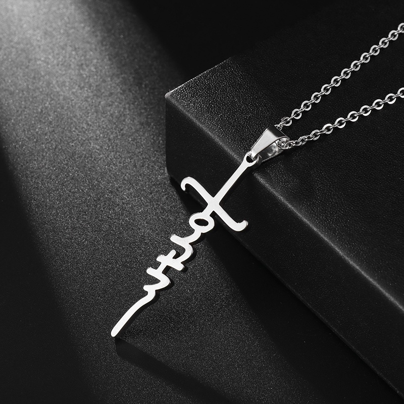 Klasik Iman Salib Yesus Kitab Suci Liontin Stainless Steel Kalung Untuk Wanita Fashion Charms Religi Perhiasan Hadiah