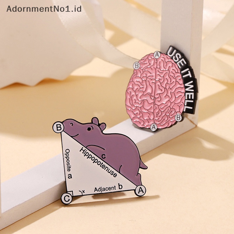 [AdornmentNo1] Math Puns Enamel Pin Custom Turtle Hippo Bros Menggunakan Sumur Otak Caffeine Lapel Badge Hewan Lucu Perhiasan Hadiah Untuk Teman Anak [ID]