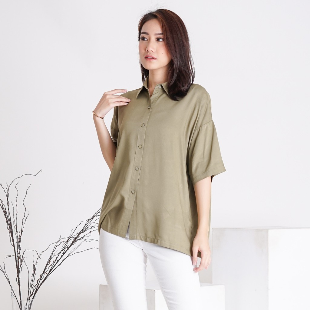 Ms Daisy Hannah Oversized Shirt Baju Atasan Wanita Kemeja Blouse