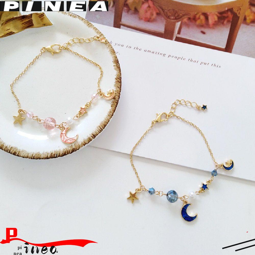 Nanas 1 Pc Mutiara Akrilik Gelang Aksesoris Fashion Gadis Kreatif Gelang Pesona Pergelangan Tangan Bangle Bintang Bulan Liontin