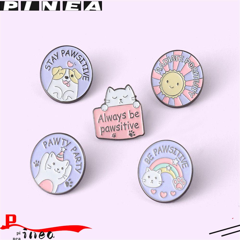 Nanas Kartun Bros Hadiah Kain Ransel Kucing Anjing Lapel Pin DIY Dekorasi