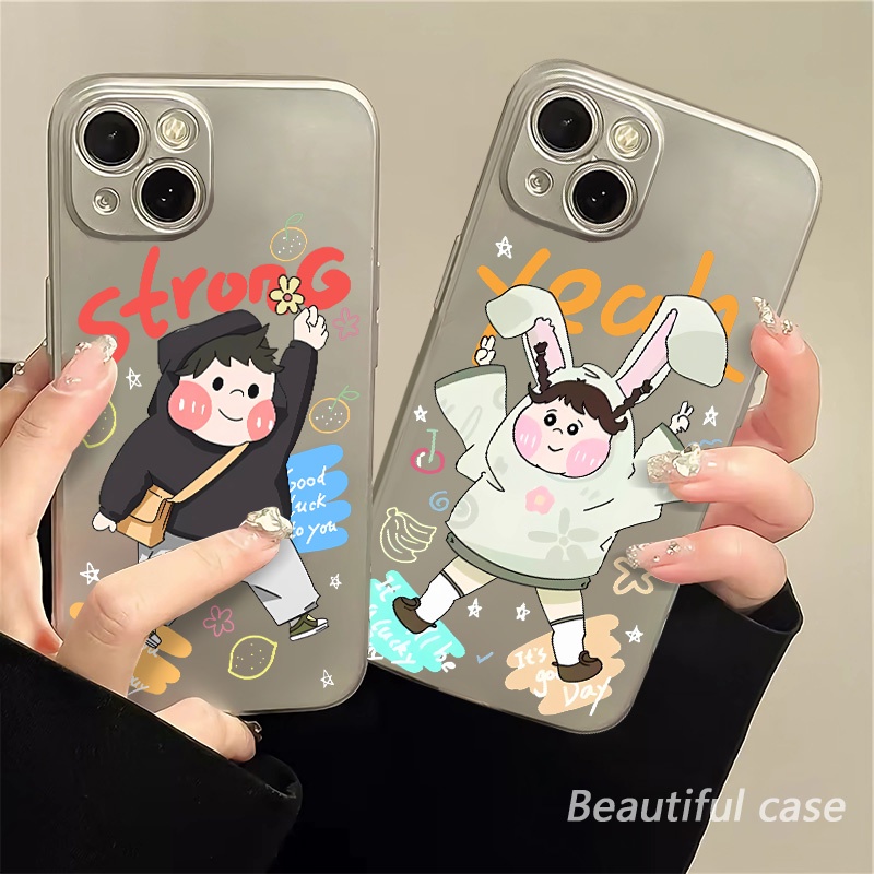 Lucu Kupon Soft Electroplate Phone Case Kompatibel Untuk IPhone Casing14 13 12 11 Pro XS Max XR X8 +7 6S Plus Mini TPU Silikon Shockproof Cover