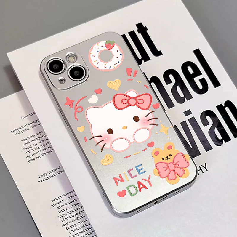 IPHONE Casing Electroplate Lembut Lucu Kompatibel Untuk Iphone14 13 12 11 Pro XS Max XR X8+76S Plus Casing Mini TPU Silikon Shockproof Phone Cover