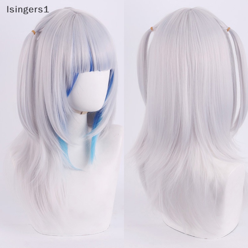 [lsingers1] Anime Hololive Gawr Gura Cosplay Wig Tahan Panas Wig Sintetis Halloween Cosplay Pesta Dekorasi Dewasa Props Butik