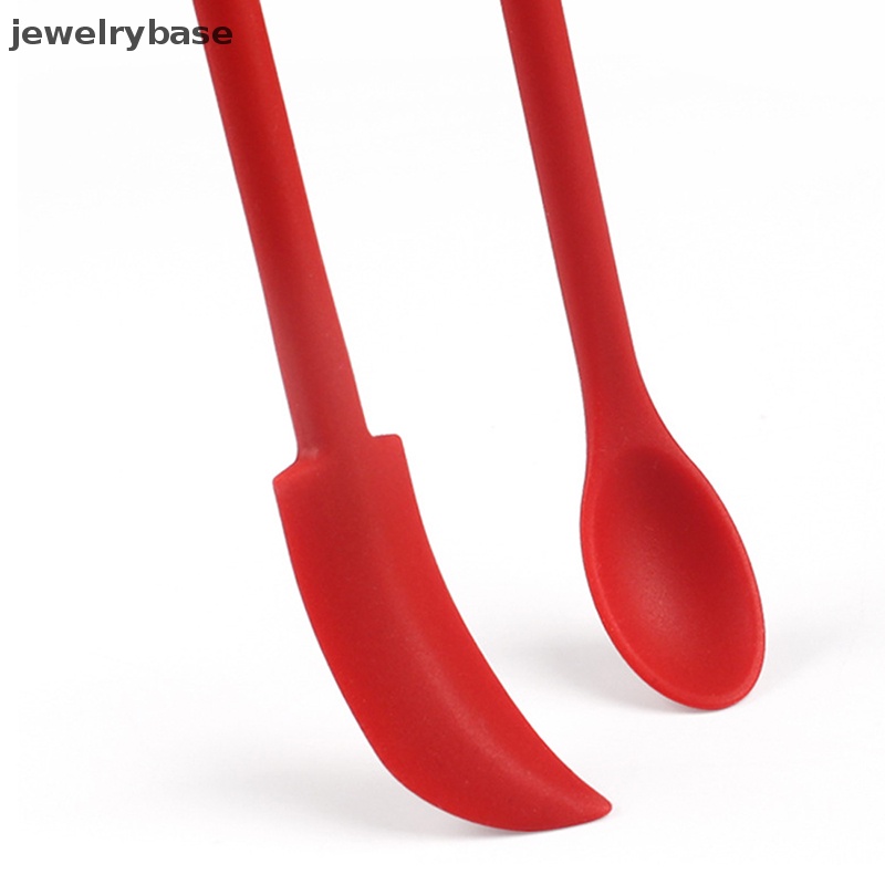 [jewelrybase] 3pcs Spatula Set Alat Silikon Spatula Mini Dual-Ended Scraper Beauty Dengan Sendok Butik