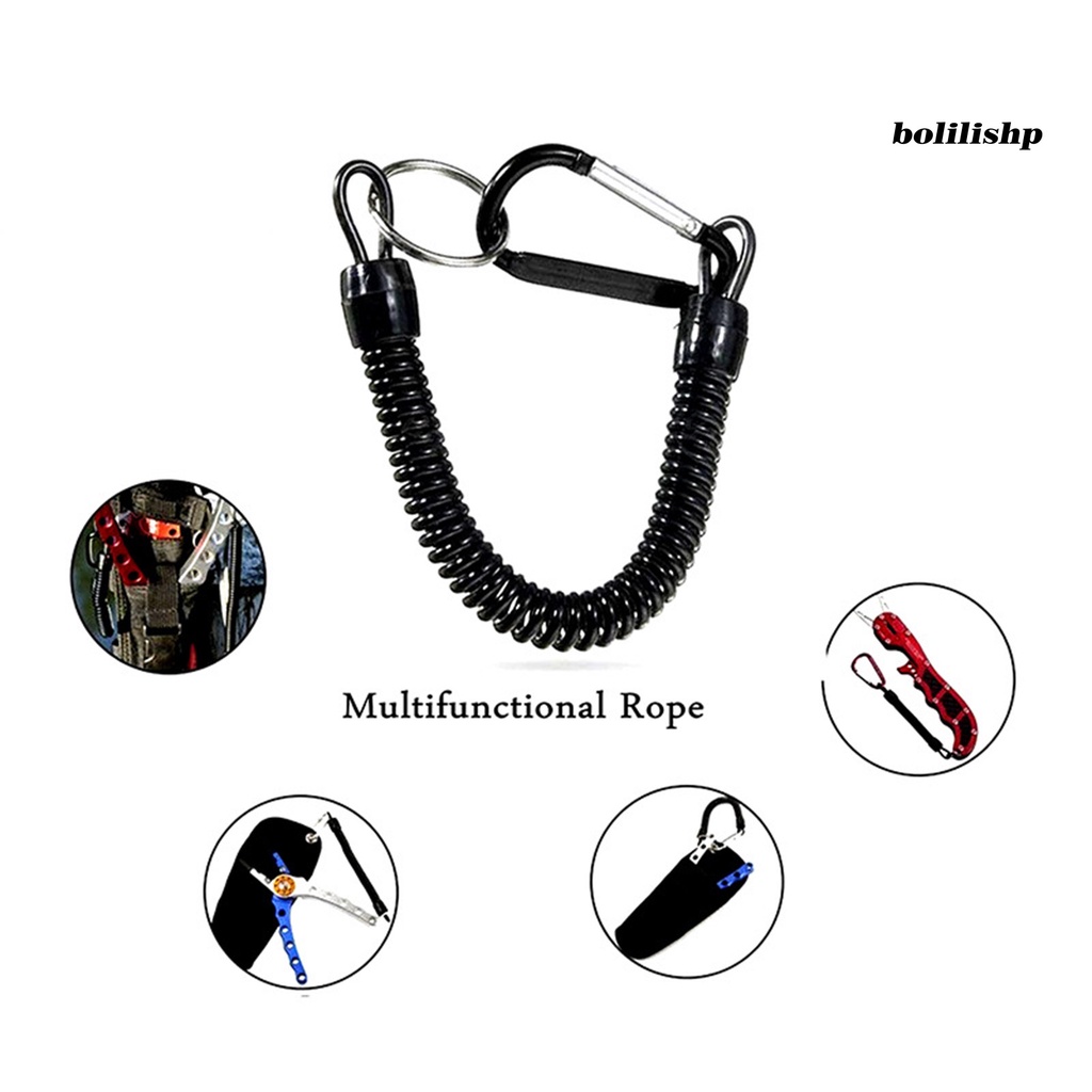 Bo-anti Hilang Tali Ditarik Elastis Dengan Keyring Carabiner Multifungsi Anti-Pencurian TPU Digulung Musim Semi Memancing Anti-lost Safety Lanyard Perlengkapan Luar Ruangan