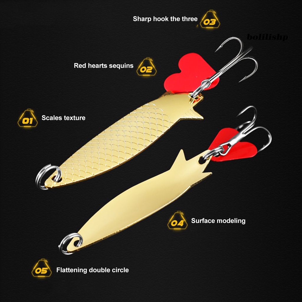 Bo-6cm/6g Umpan Pancing Desain Kait Treble Dilapisi Warna Cerah Dengan Skala Ikan Tahan Karat Zinc Alloy Sequin Hard Lure Umpan Buatan Memancing Perlengkapan Memancing