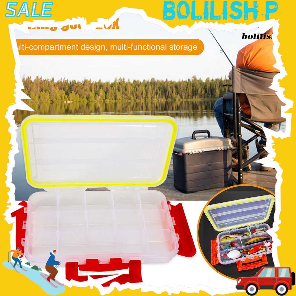 Bo-fishing Tackle Box Transparan Kapasitas Besar Tahan Debu Multi-Kompartemen Penyimpanan Barang Kekuatan Tinggi Tahan Guncangan Penyimpanan Bening Lure Box Fishing Tackle Organizer