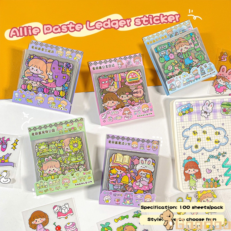 100Pcs/Set Stiker Kartun Lucu Waterproof Sticker DIYJournal Untuk Dekorasi-Doo