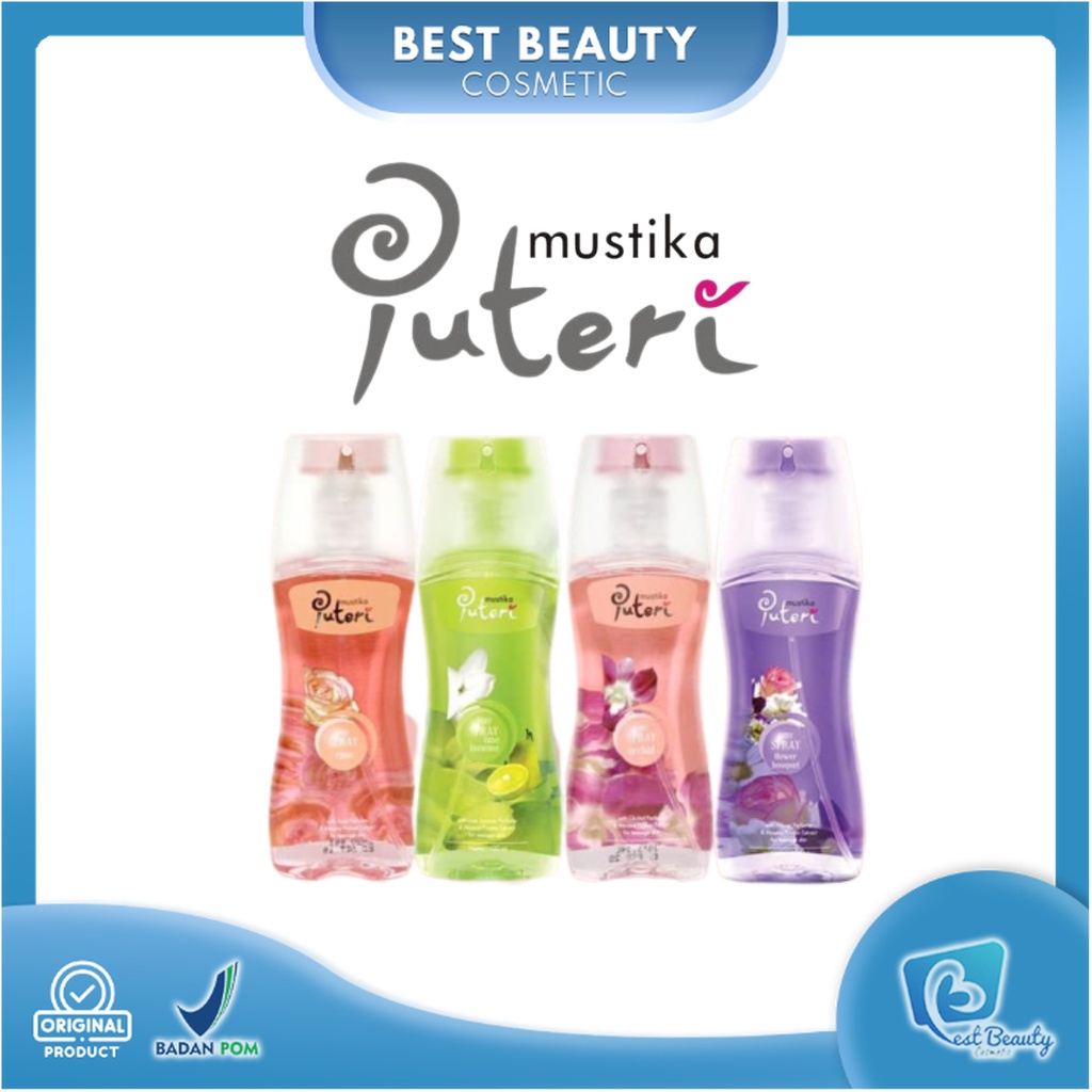 ★ BB ★ Mustika Ratu Puteri Body Spray | Orchid - Rose - Lime Jasmine - Flower Bouquet 100ml |